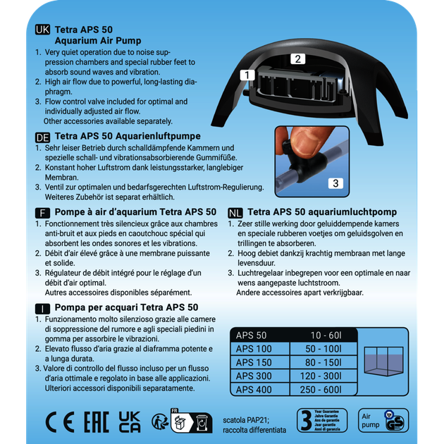 Компрессор Tetra для аквариума APS 50 10/60 л - Фото 6 Компрессор Tetra для аквариума APS 50 10/60 л - изображение 6
