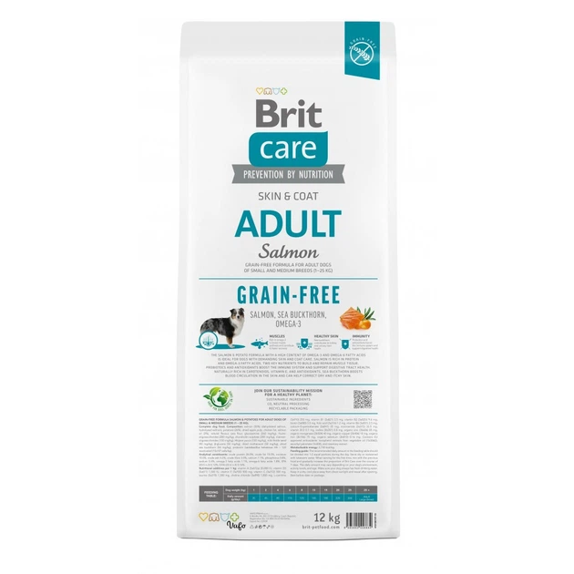 Корм сухий Brit Care Dog Grain-free Adult для дорослих собак малих і середніх порід беззерновий з лососем 12 кг - Фото 5 Корм сухий Brit Care Dog Grain-free Adult для дорослих собак малих і середніх порід беззерновий з лососем 12 кг - зображення 5