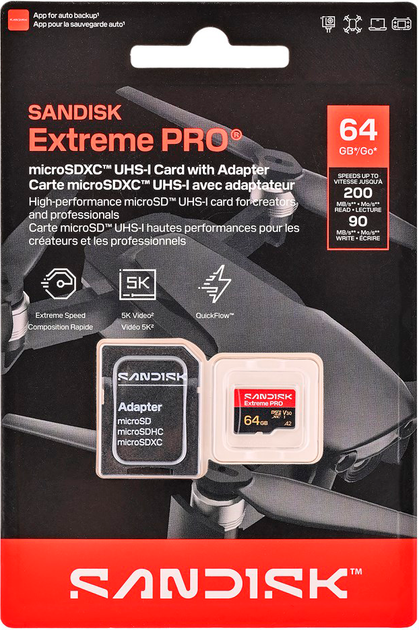 Karta pamięci Sandisk Extreme Pro microSD UHS-I 64GB (SDSQXCU-064G-GS6MA) - obraz 2