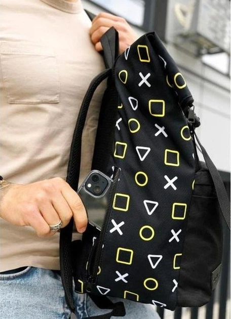 Мужской рюкзак-ролл Sambag RollTop LTT черно-оранжевый Oxford городской многофункциональный рюкзак 51941 - изображение 4