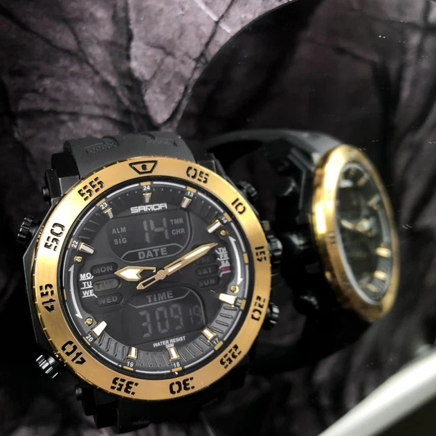 Наручний годинник Sanda 6029 Black-Gold - изображение 4