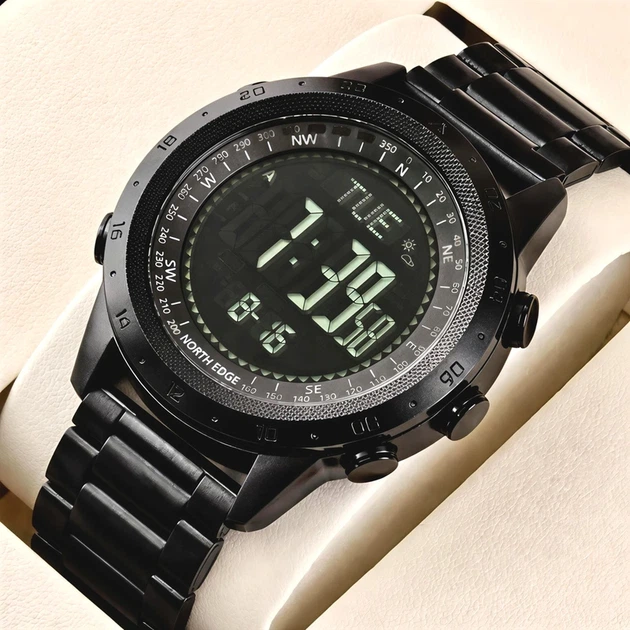 Чоловічий водостійкий спортивний тактичний з компасом годинник North Edge Desert Iron Edition, 2 ремінці - Фото 2 Чоловічий водостійкий спортивний тактичний з компасом годинник North Edge Desert Iron Edition, 2 ремінці - изображение 2