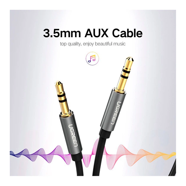 Кабель мультимедийный 3.5mm M to 3.5mm M 0.5m AV119 black Ugreen (10732) - изображение 4