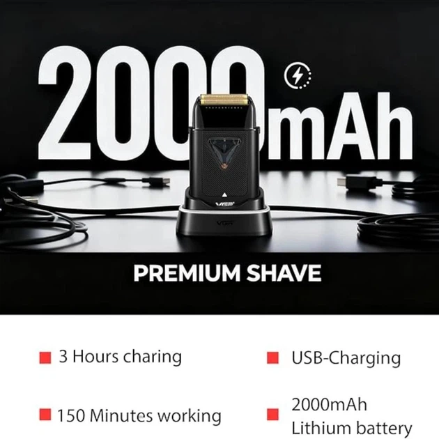Электробритва шейвер VGR V-334 , двойное лезвие, 8000-10000 RPM, LED-дисплей - изображение 5