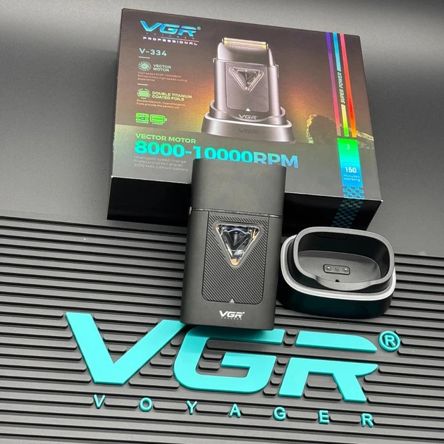 Электробритва шейвер VGR V-334 , двойное лезвие, 8000-10000 RPM, LED-дисплей - изображение 10