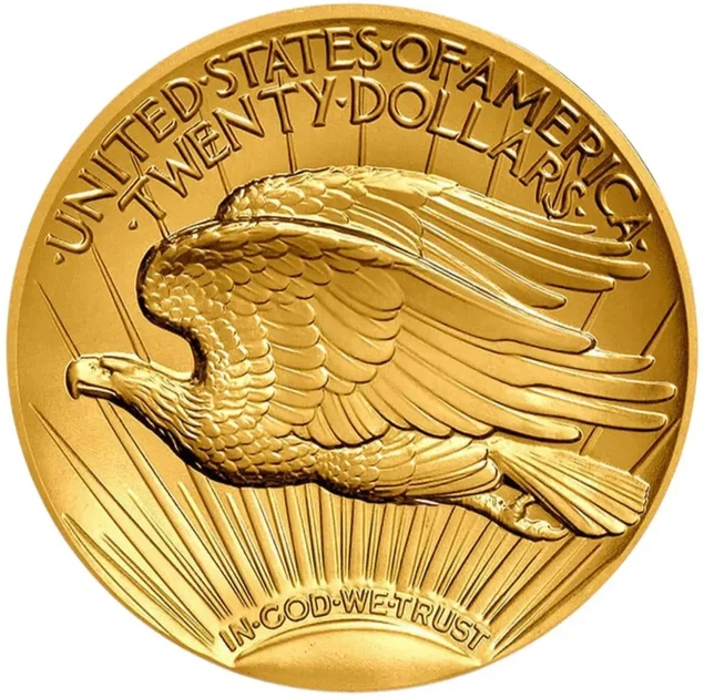 Колекційна золота монета "Double Eagle Ultra High Relief - Американський орел" 31,1 г 2009 рік - изображение 3