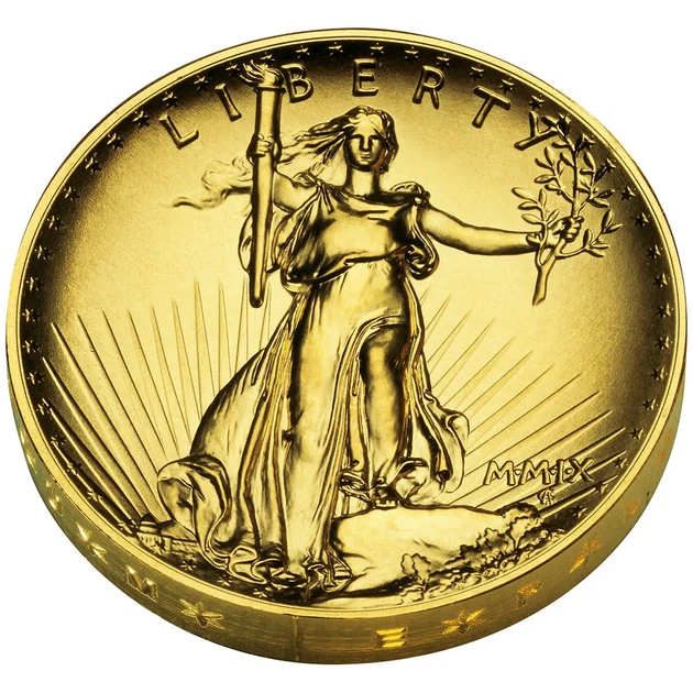 Колекційна золота монета "Double Eagle Ultra High Relief - Американський орел" 31,1 г 2009 рік - изображение 4