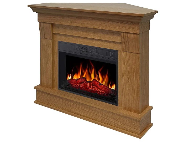 Каминокомплект угловой ArtiFlame Albion Corner AF23S светлый дуб эффект мерцающих дров со звуком и обогревом - изображение 3