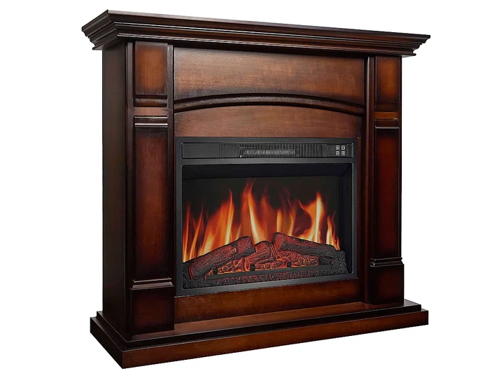 Каминокомплект ArtiFlame Manchester AF23S махагон коричневый антик эффект живого пламени со звуком и обогревом - изображение 2