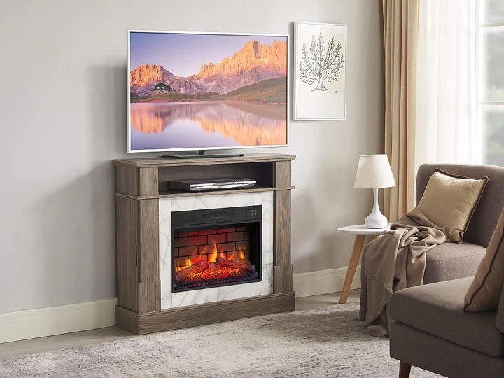 Каминокомплект ArtiFlame For Living AF23BS дуб серый эффект живого пламени со звуком и обогревом - изображение 10