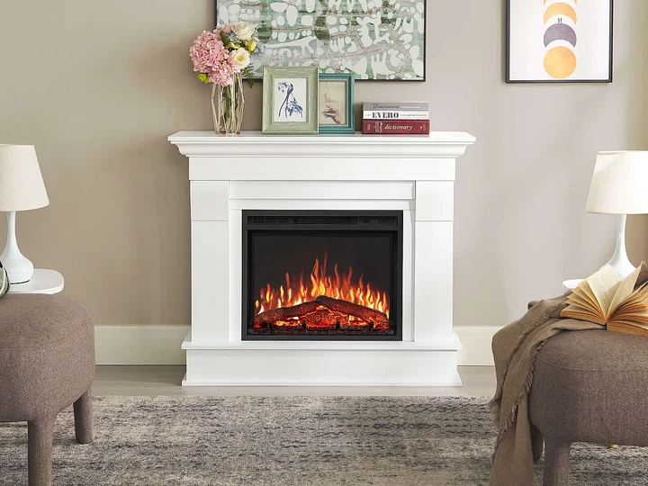 Каминокомплект ArtiFlame Albion AF24 белый эффект живого пламени со звуком потрескивания дров с обогревом - изображение 8