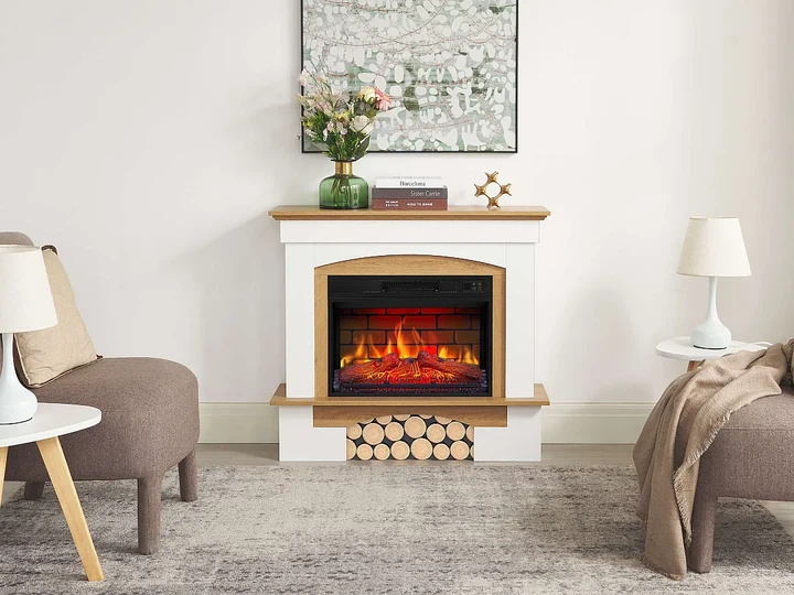 Каминокомплект ArtiFlame Woodley AF23BS белый дуб натуральный со звуком и обогревом - изображение 6