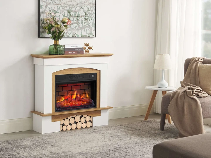 Каминокомплект ArtiFlame Woodley AF23BS белый дуб натуральный со звуком и обогревом - изображение 7