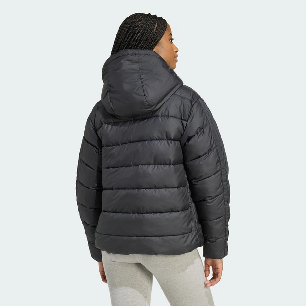 Женская куртка Essentials CLIMAWARM 3-Stripes Synthetic Down Hooded adidas JX7814 (XL) черный (4068811583095) - изображение 2