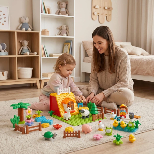 Развивающий конструктор POPPET Веселая Ферма, 65 элементов (PP-СT-008) - изображение 7