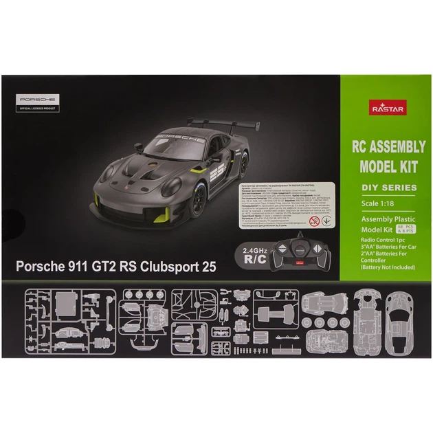 Машинка-конструктор Rastar Porsche 911 GT2 RS Clubsport 25 1:18. Сірий - зображення 8