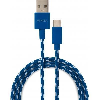 Дата кабель USB 2.0 AM to Type-C 2color nylon 1m blue Vinga - Фото 1 Дата кабель USB 2.0 AM to Type-C 2color nylon 1m blue Vinga - изображение 1
