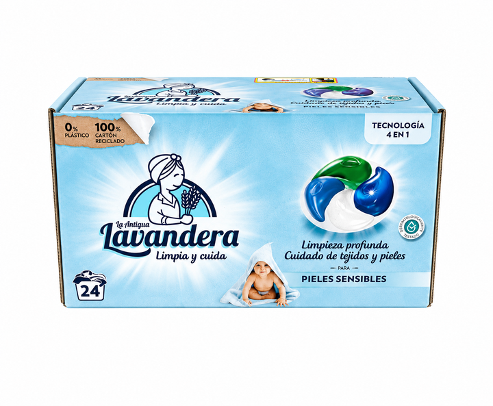 Гіпоалергенні капсули для прання дитячих речей La Antigua Lavandera, без запаху, 24 шт. - зображення 2