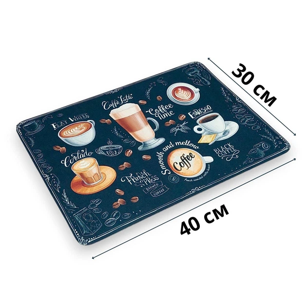 Суперабсорбирующий коврик для сушки посуды Model 211-03 COFFEE 40х30 см влагопоглащающий темно-серый с рисунком - изображение 8
