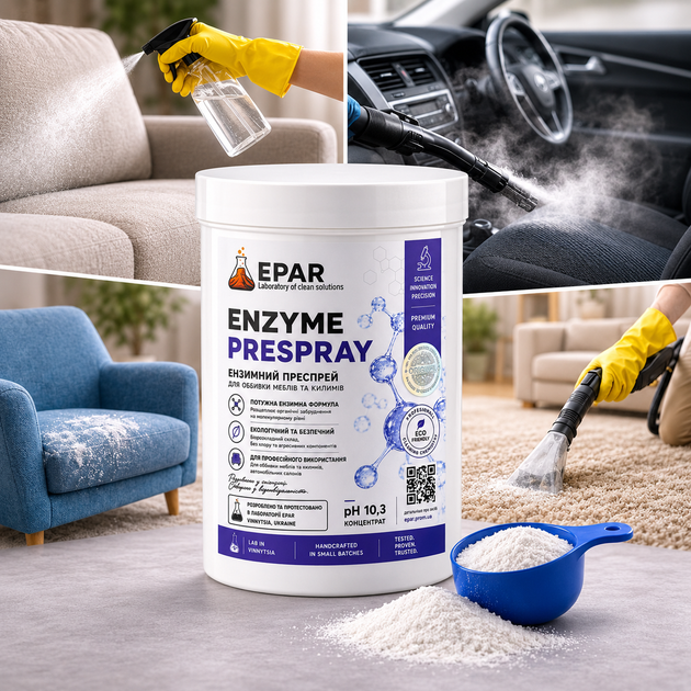 Средство для чистки мягкой мебели и ковров EPAR Enzyme Prespray Энзимный пятновыводитель 800 г - изображение 3