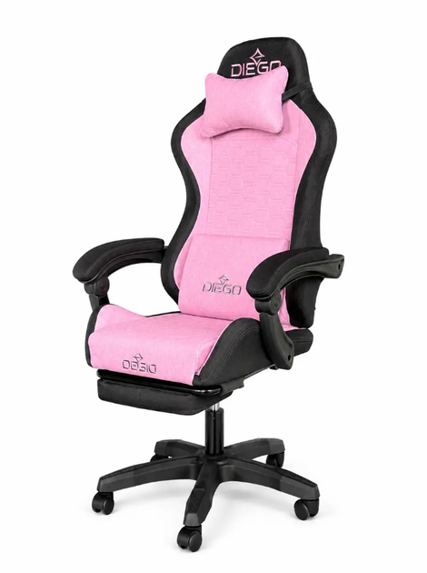 Игровое кресло DIEGO Fabric X Pink Геймерское кресло тканевое с регулировкой - изображение 8