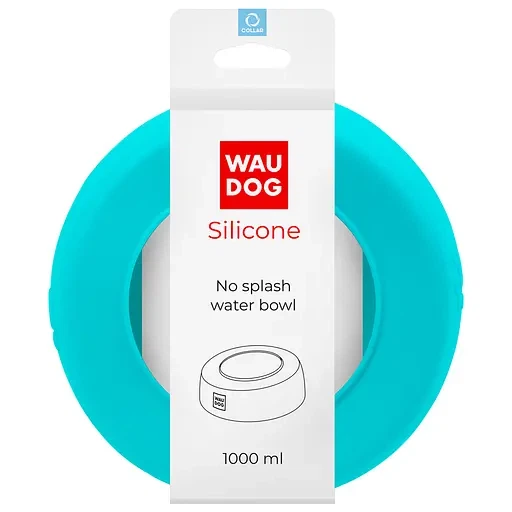 Складана миска-непроливайка для собак WAUDOG Silicone 1 л 18,5 см блакитна - зображення 4