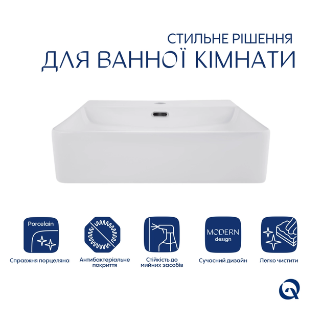 Раковина Qtap Nando LT Керамика белая 500х420 мм (SD00052919) - изображение 5
