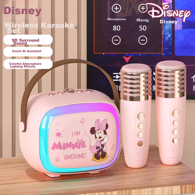 Портативна колонка Disney MK18 з мікрофоном 8W Pink - зображення 2