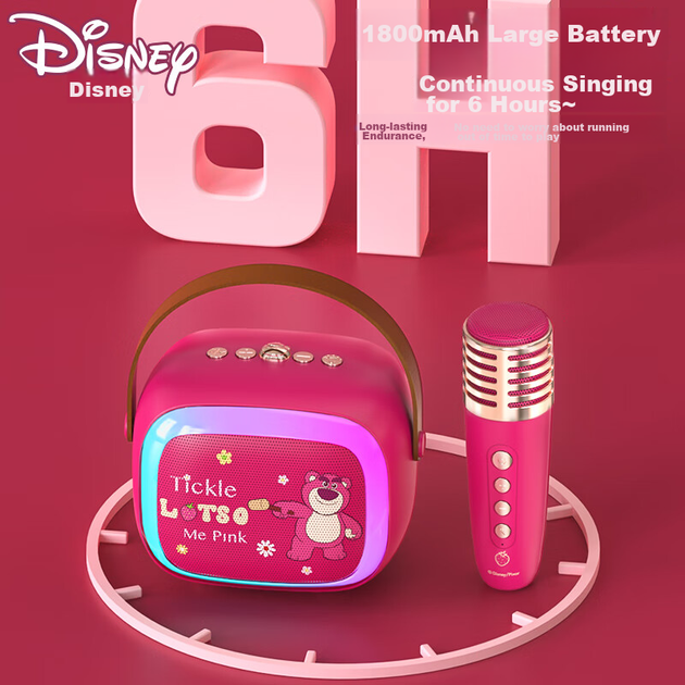 Портативна колонка Disney MK18 з мікрофоном 8W Pink - зображення 6
