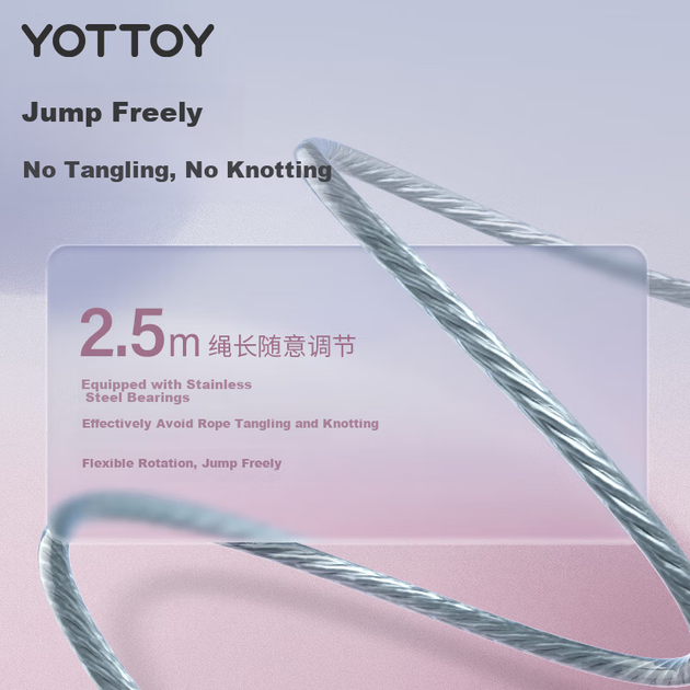 Скакалка Yottoy Speed скоростная стальная для взрослых, синяя - изображение 9