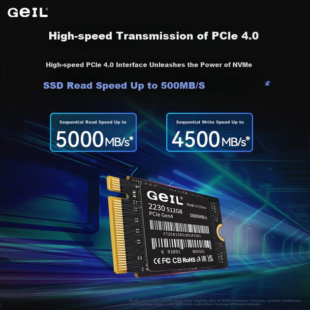 SSD диск GeIL P4L 1TB M.2 2230 NVMe PCIe 4.0 x4 TLC - изображение 5