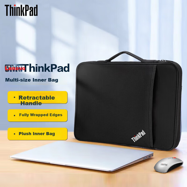 Чехол для ноутбука Lenovo ThinkPad 15 дюймов, сумка-портфель защитная, черная - Фото 9 Чехол для ноутбука Lenovo ThinkPad 15 дюймов, сумка-портфель защитная, черная - изображение 9