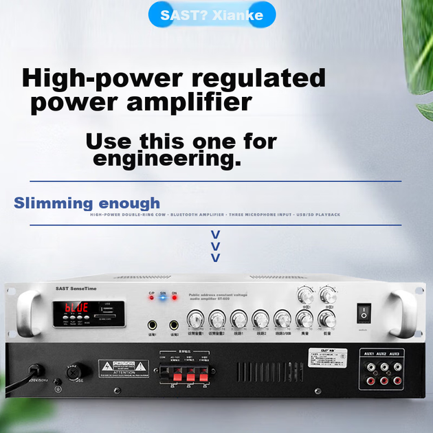 Мощный усилитель SAST 180 Вт с Bluetooth и постоянным напряжением, система оповещения, потолочные колонки, настенные акустические системы, комбинированная система для домашнего кинотеатра. - зображення 4