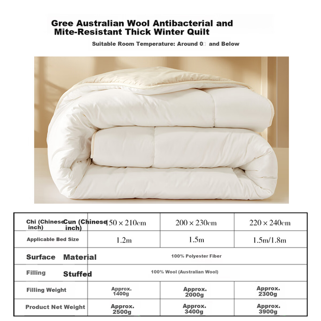 Зимнее одеяло Belleace Mercury Home Textile из 100% шерсти, двуспальное, 3.4 кг - изображение 7