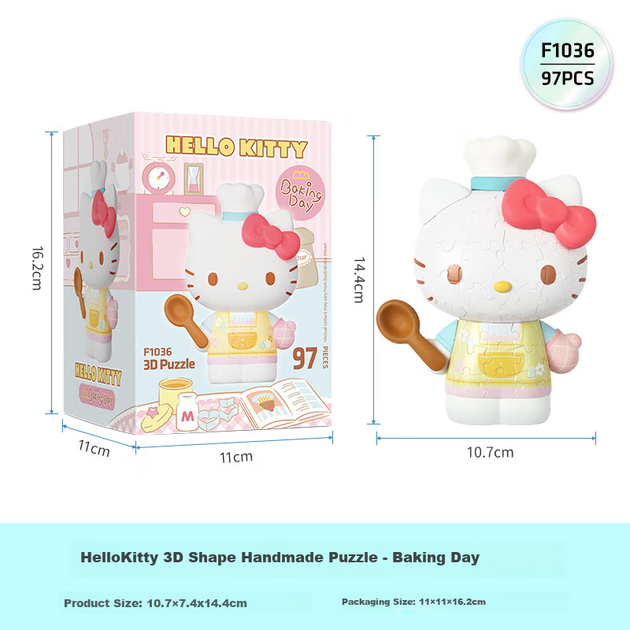 3D-JP Sanrio Hello Kitty, модная фигурка к 50-летию компании, 3D-пазл, игрушка в подарок, украшение для дома к Дню выпечки. - изображение 4