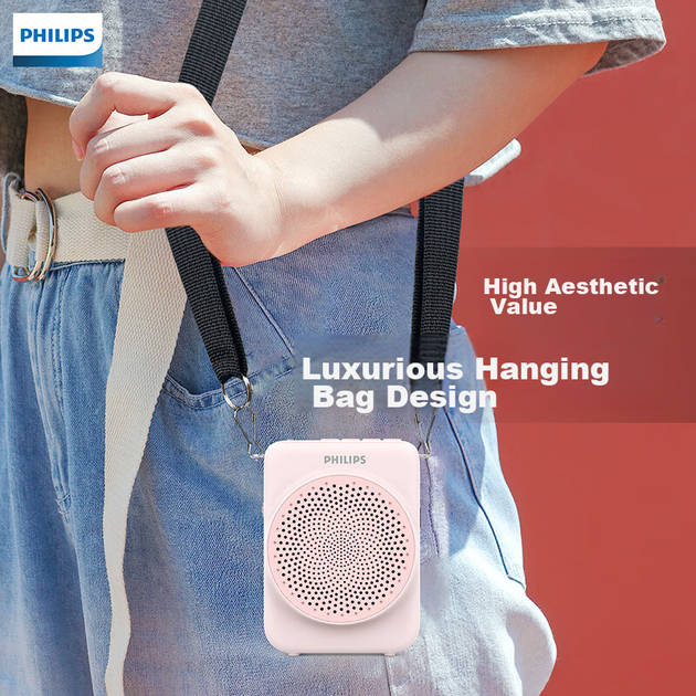 Портативная колонка PHILIPS SBM609 с поясным микрофоном Pink - изображение 8