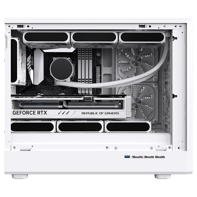 Корпус PADO W6 White MESH Mesh Cooling Case (поддерживает материнские платы MATX, боковые панели из стекла, передняя панель из стальной сетки, независимый отсек для блока питания, пылевой фильтр, поддерживает видеокарты 4080) белый - изображение 8