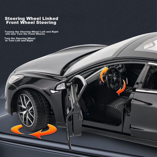 Heimanba Tesla Model S: масштабна модель автомобіля 1/24 білого кольору для хлопчиків та дівчаток, колекційна демонстраційна деталь, подарунок, білий - зображення 8