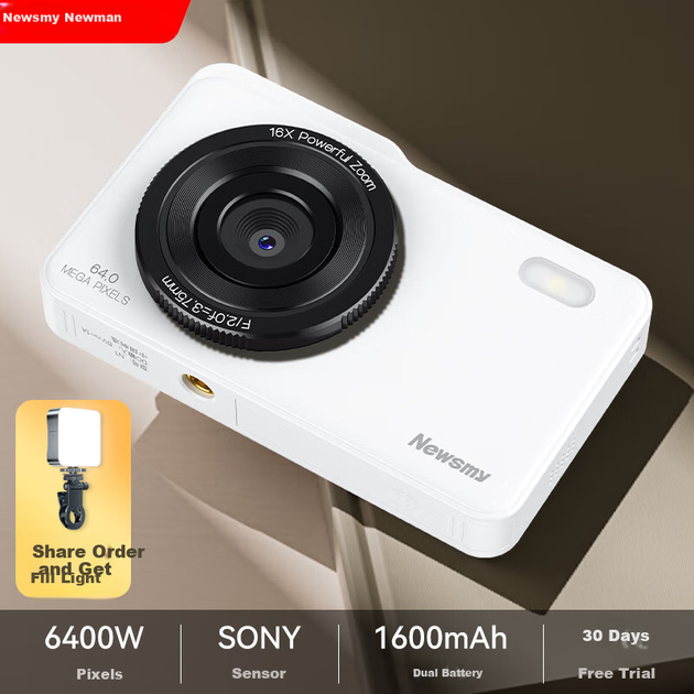 Цифровая фотокамера Newsmy N1 для девочек, портативная камера начального уровня с функцией передачи данных на телефон, компактная камера для путешествий и кампуса, альтернатива ретро-камере с ПЗС-матрицей, 64 ГБ, белая. - Фото 2 Цифровая фотокамера Newsmy N1 для девочек, портативная камера начального уровня с функцией передачи данных на телефон, компактная камера для путешествий и кампуса, альтернатива ретро-камере с ПЗС-матрицей, 64 ГБ, белая. - изображение 2
