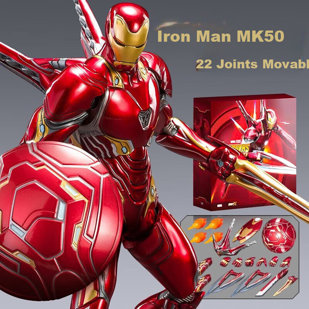 Фігурка Marvel "Залізна Людина MK50" у бойовій броні, з шарнірними з'єднаннями, з вітриною - Фото 4 Фігурка Marvel "Залізна Людина MK50" у бойовій броні, з шарнірними з'єднаннями, з вітриною - зображення 4