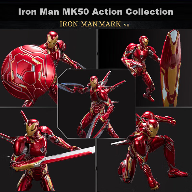 Фігурка Marvel "Залізна Людина MK50" у бойовій броні, з шарнірними з'єднаннями, з вітриною - Фото 7 Фігурка Marvel "Залізна Людина MK50" у бойовій броні, з шарнірними з'єднаннями, з вітриною - зображення 7