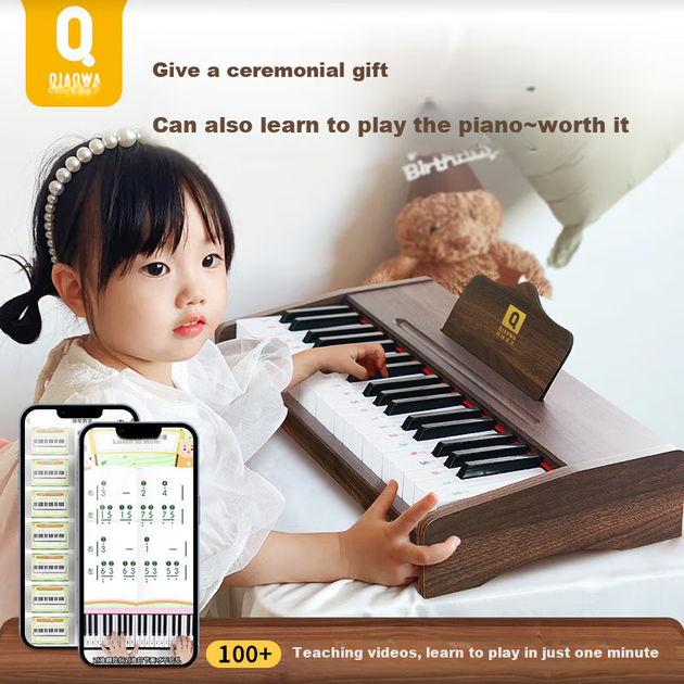 Пианино детское QIAO WA BAO BEI деревянное электронное для детей 3-6 лет - Фото 10 Пианино детское QIAO WA BAO BEI деревянное электронное для детей 3-6 лет - изображение 10