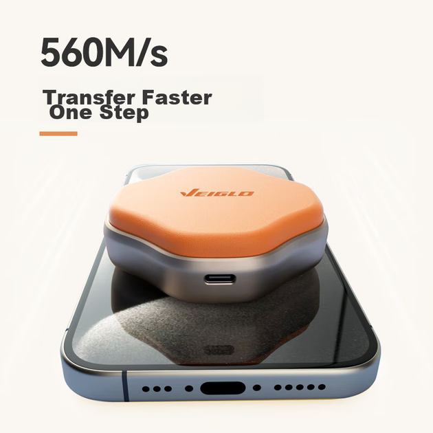 Портативный твердотельный накопитель VEIGLO 500 ГБ (PSSD), прямое подключение к телефонам Apple через Type-C 3.2, совместим с iPhone 16, телефонами Android и компьютерами, внешний жесткий диск. - изображение 10