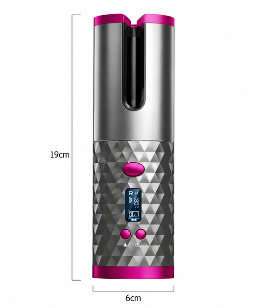 Бездротова автоматична плойка-стайлер для завивки волосся Hair Curler з LCD-дисплеєм, керамічним покриттям, USB - Фото 7 Бездротова автоматична плойка-стайлер для завивки волосся Hair Curler з LCD-дисплеєм, керамічним покриттям, USB - зображення 7