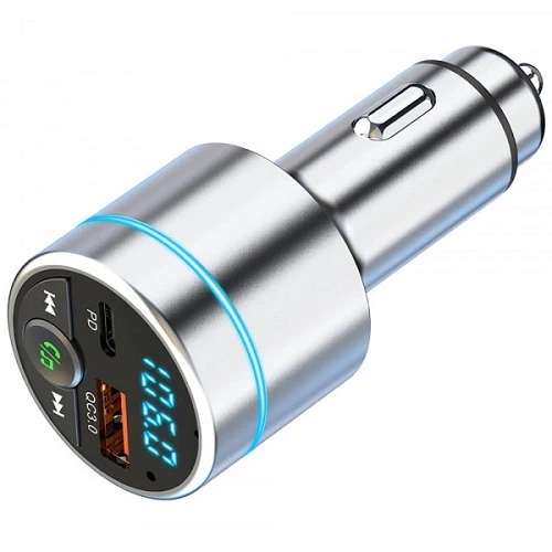 Автомобильный FM-трансмиттер Aspiring Wave 5 WV654712 с Bluetooth, PD 20W, QC3.0, LED, MicroSD, DSP. Металличе - изображение 3