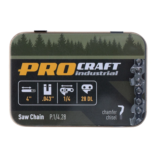 Цепь для цепной пилы Procraft industrial P.1/4.28 Universal 1/4" шаг 28 см. - Фото 1 Цепь для цепной пилы Procraft industrial P.1/4.28 Universal 1/4" шаг 28 см. - изображение 1