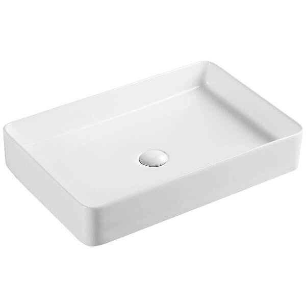 Раковина прямокутна Devit Flow square DFL2174100W 600х405х110мм на стільницю, без переливу, біла - зображення 2