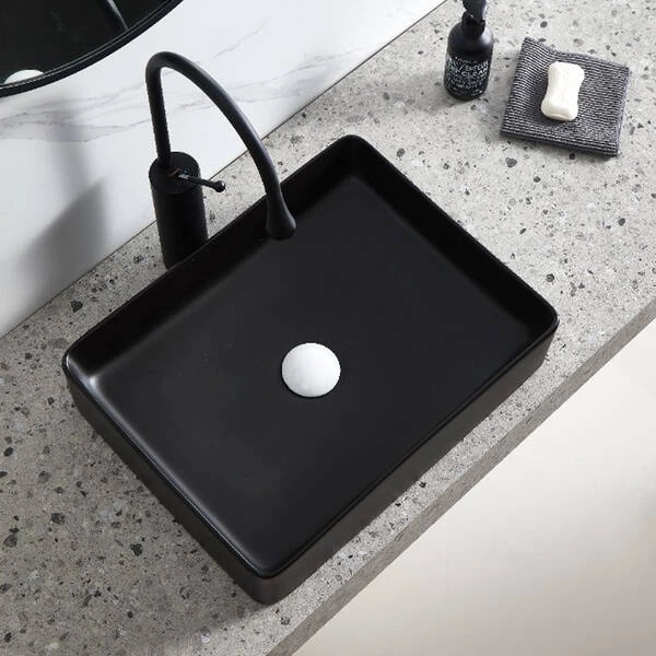 Раковина прямокутна Devit Flow square DFL2170100MB 510х405х110 мм на стільницю, чорна матова - Фото 4 Раковина прямокутна Devit Flow square DFL2170100MB 510х405х110 мм на стільницю, чорна матова - зображення 4