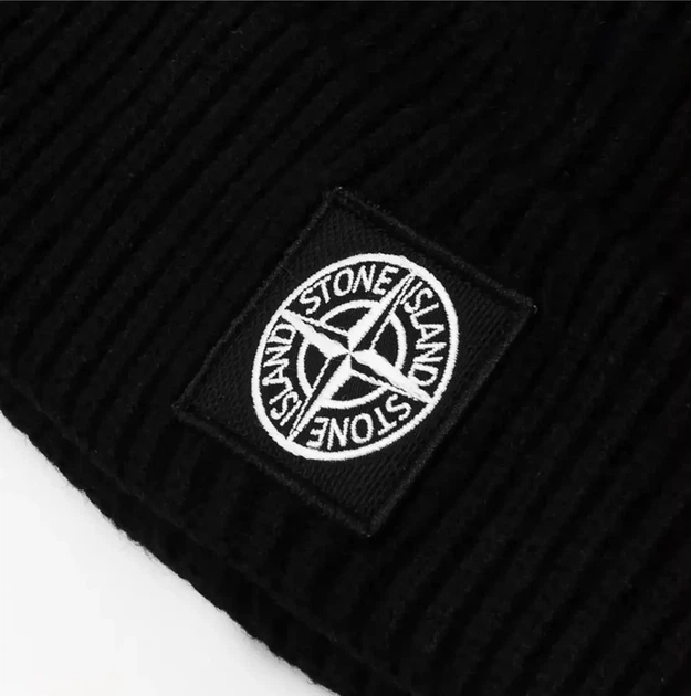 Шапка-бини Stone Island чёрного цвета, One size (универсальный размер), Унисекс. - Фото 3 Шапка-бини Stone Island чёрного цвета, One size (универсальный размер), Унисекс. - изображение 3