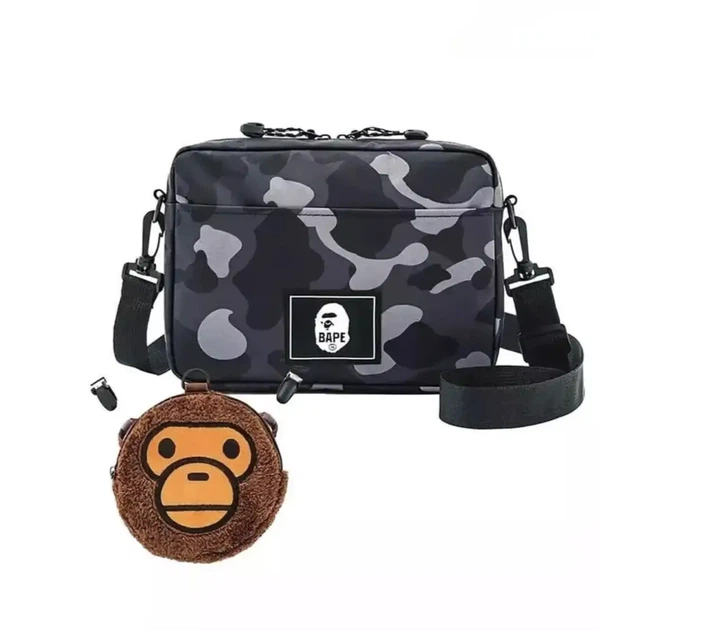 Двусторонняя сумка через плечо Bape Camo Shoulder Bag + кошелёк Baby Milo. - изображение 3